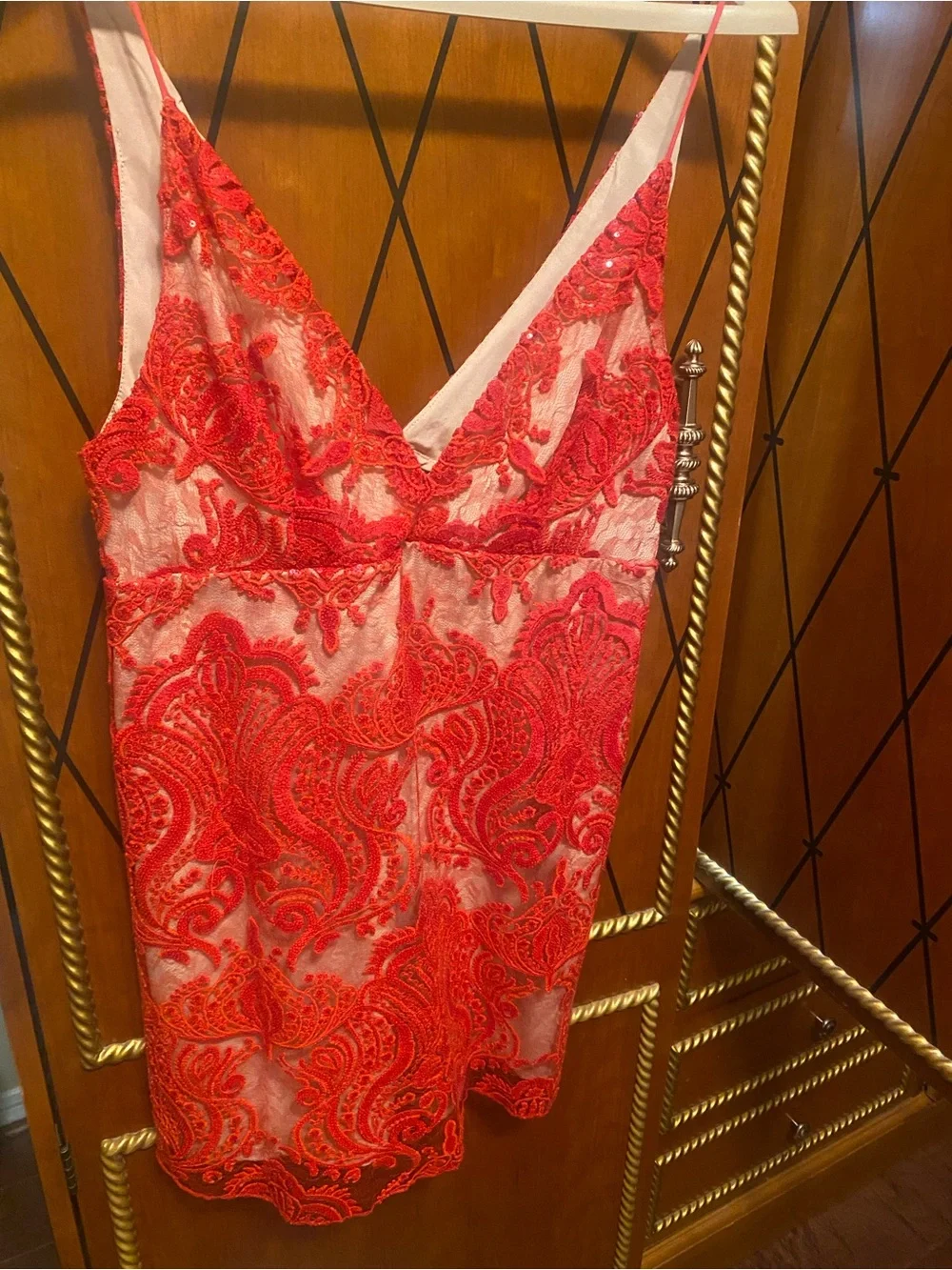 Rare vintage Free People Red Lace Mini Dress